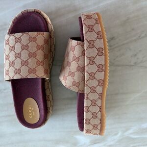 New Gucci Angelina GG Platform sandal Size 40